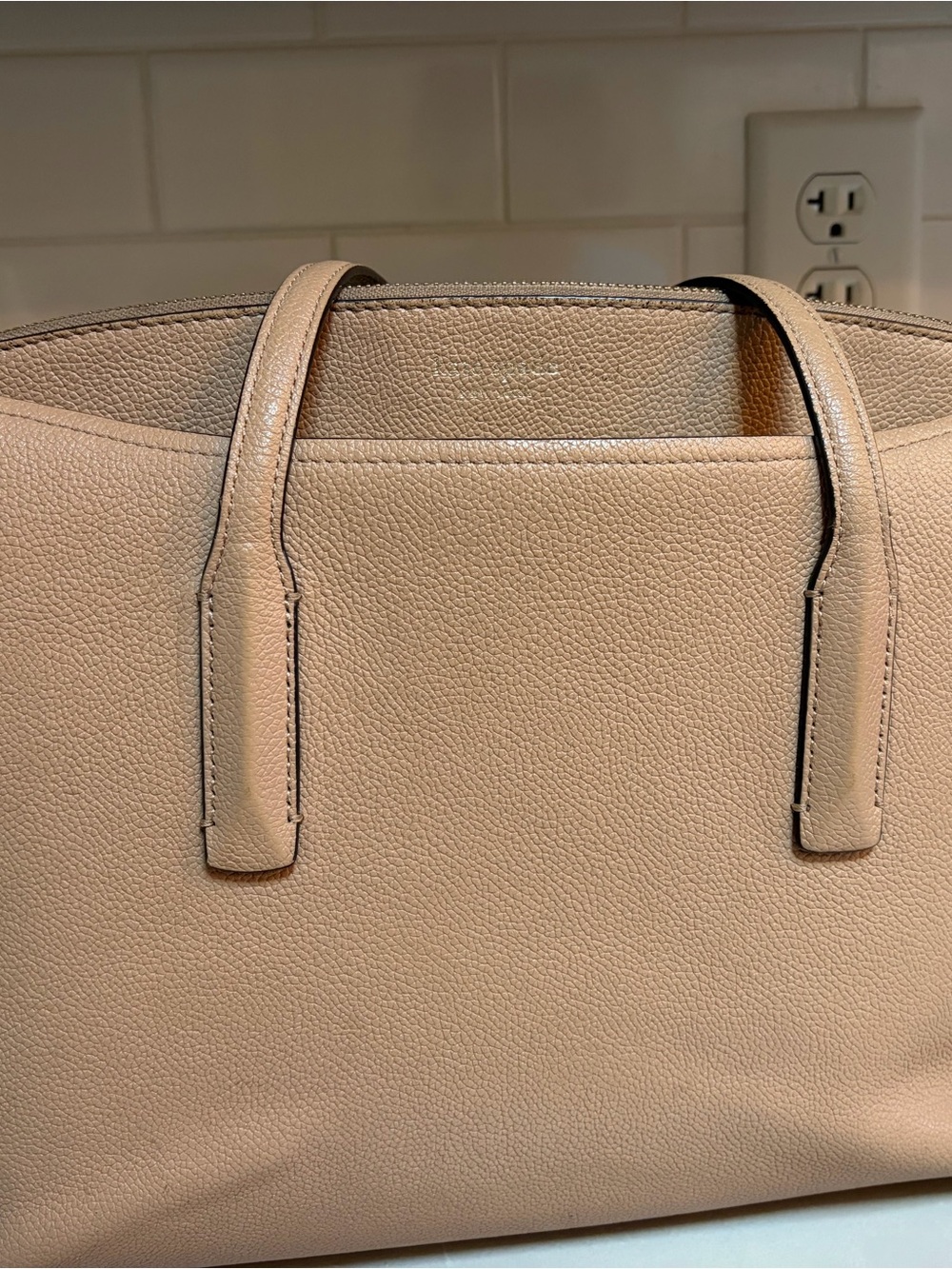 Kate Spade Women's Pebbled Leather Tote Bag in Nude